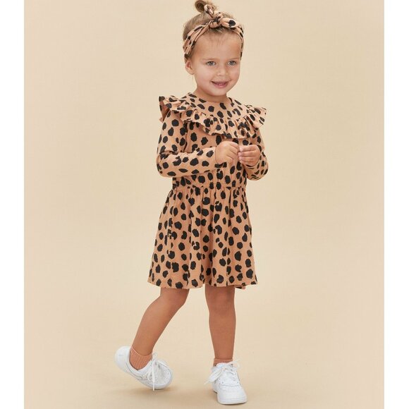 Hux Leopard Print Ruffled Dress - Size 4